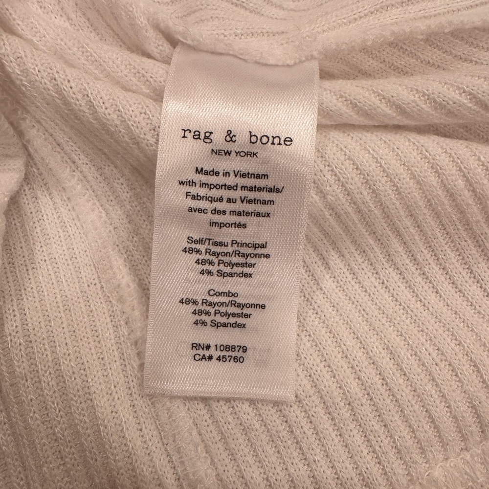 rag & bone White Button Down Ribbed Top - Picture 5 of 6